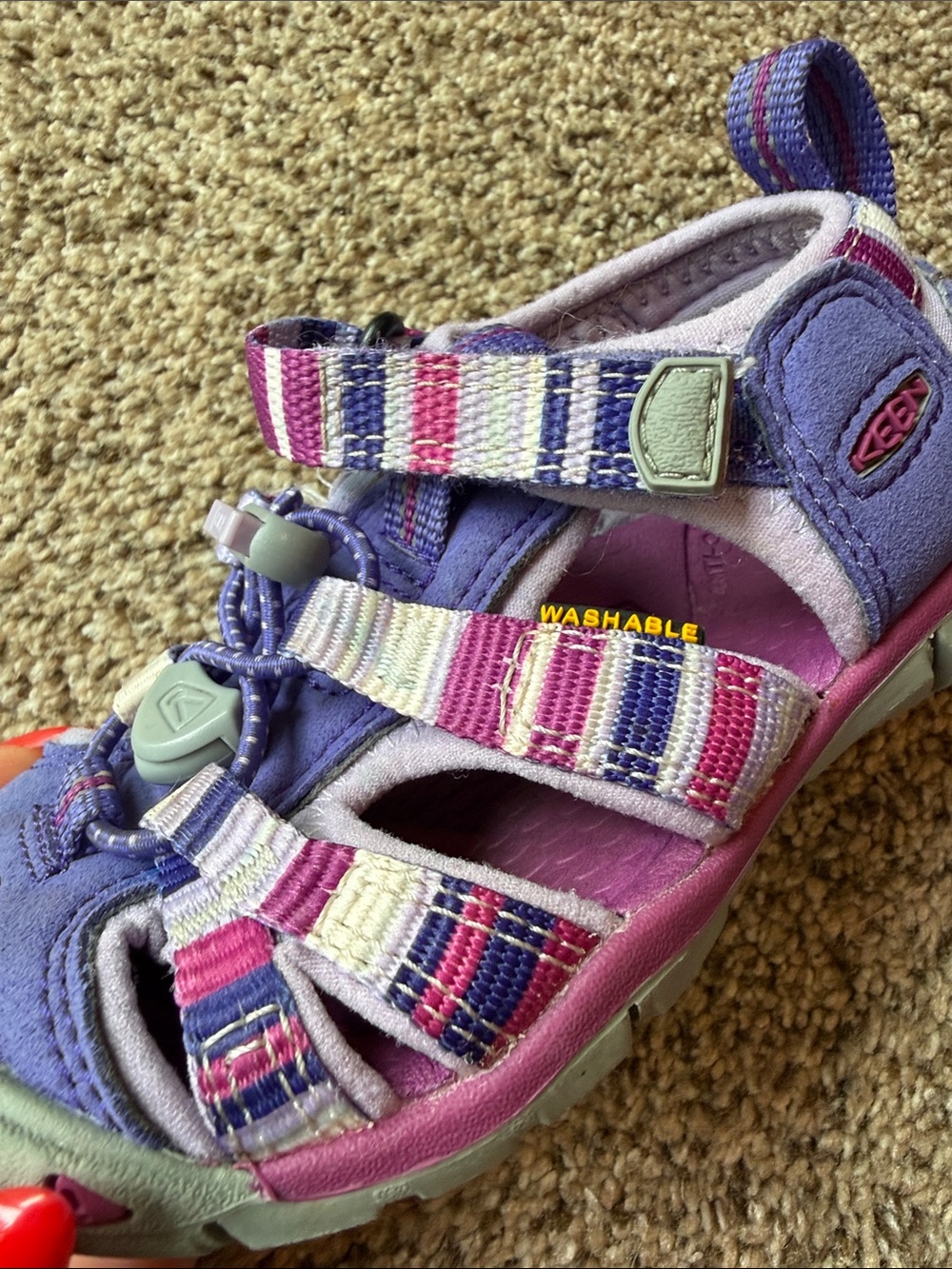 Keen | Girls' Purple Multi-Striped Closed-Toe Sandals - Picture 10 of 11
